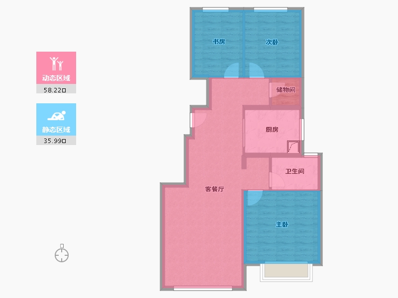 河北省-唐山市-万科公园大道-84.43-户型库-动静分区