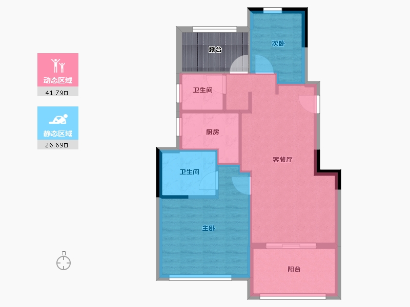 浙江省-宁波市-蒲湖花园-66.40-户型库-动静分区