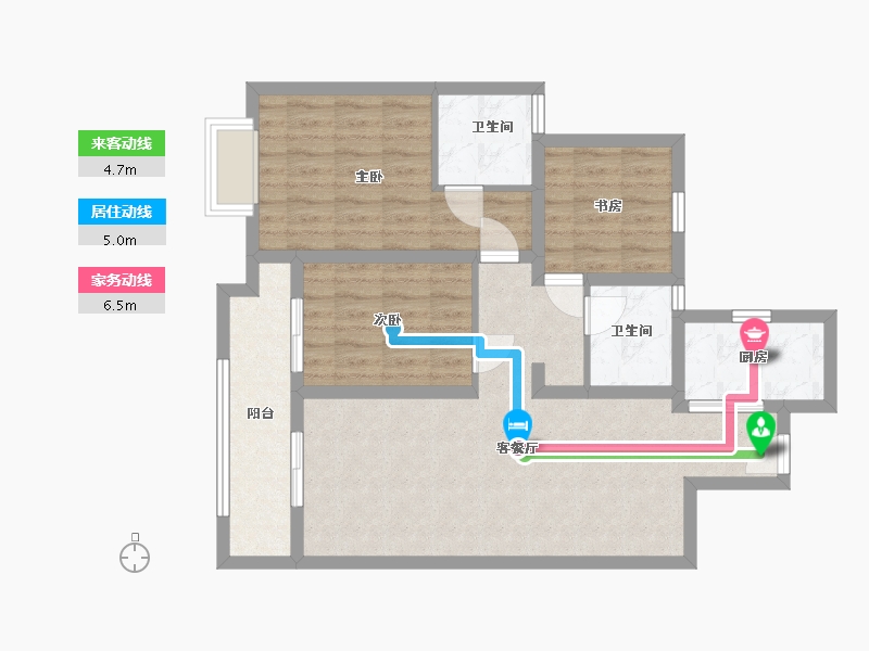 安徽省-蚌埠市-吾悦和府-97.00-户型库-动静线