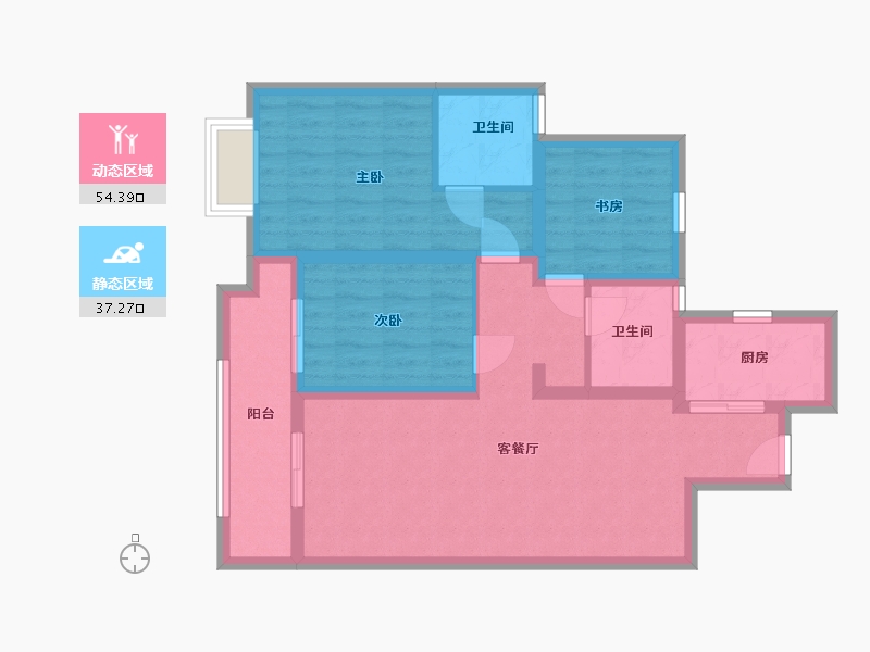 安徽省-蚌埠市-吾悦和府-97.00-户型库-动静分区