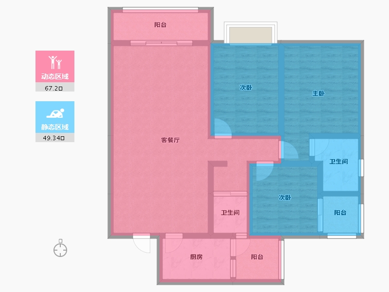 陕西省-汉中市-胜利新村-125.00-户型库-动静分区