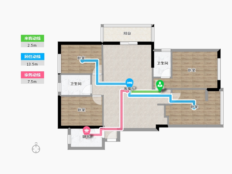 贵州省-黔南布依族苗族自治州-阳光里-110.00-户型库-动静线