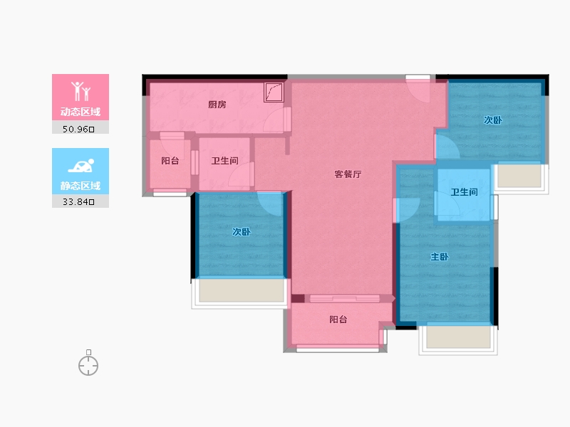 重庆-重庆市-礼悦东方二期-78.63-户型库-动静分区