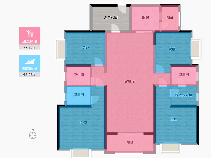 广东省-佛山市-依云天汇-北区-133.81-户型库-动静分区