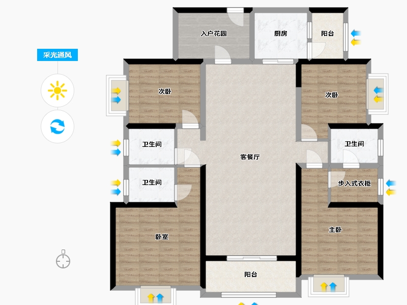 广东省-佛山市-依云天汇-北区-133.81-户型库-采光通风