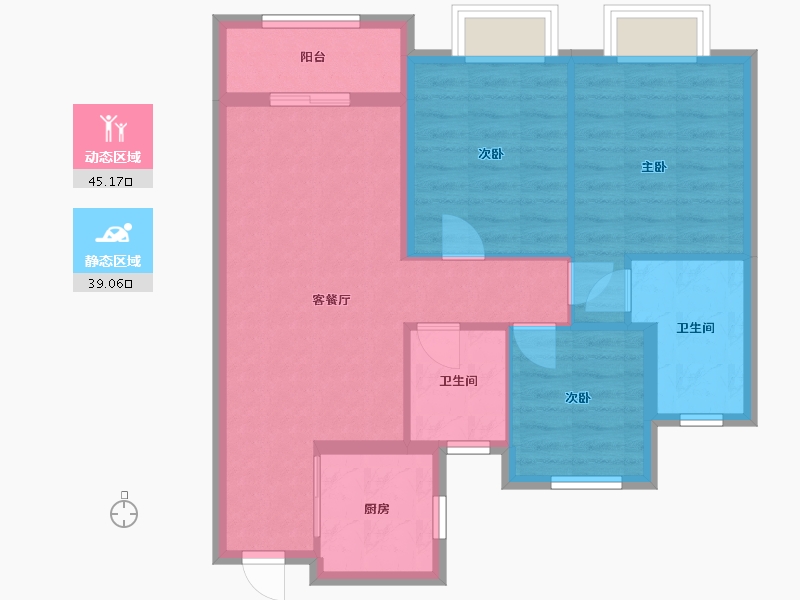 浙江省-金华市-万家风华-88.00-户型库-动静分区