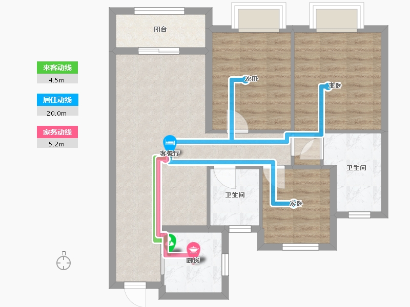 浙江省-金华市-万家风华-88.00-户型库-动静线