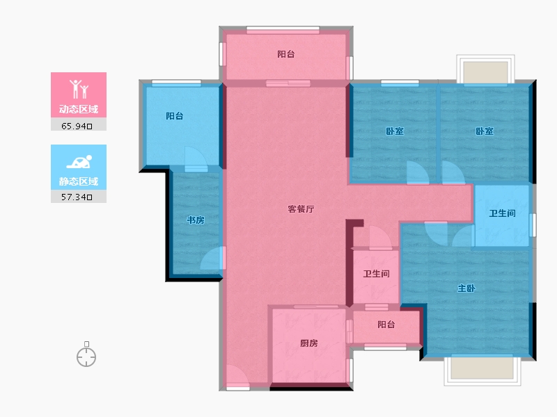 广西壮族自治区-河池市-凤凰寨-105.00-户型库-动静分区