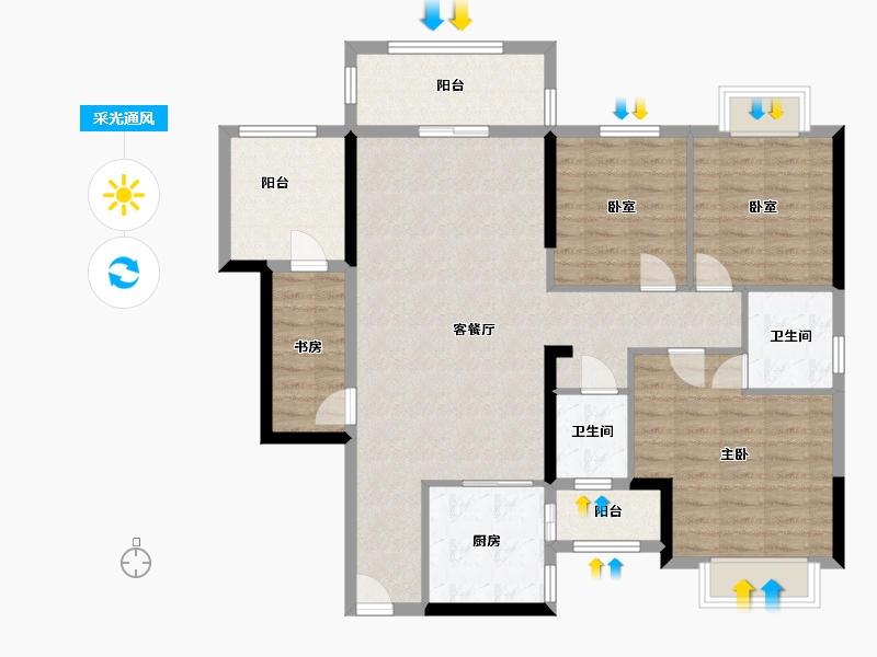 广西壮族自治区-河池市-凤凰寨-105.00-户型库-采光通风