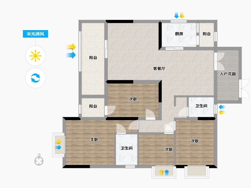 广东省-河源市-长鸿·龙宸桦府-140.00-户型库-采光通风