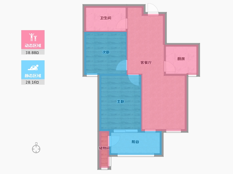 山东省-潍坊市-盛世香榭里-60.00-户型库-动静分区