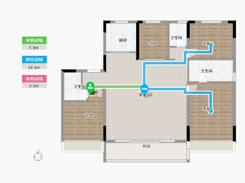 陕西省-咸阳市-碧桂园秦都府-143.00-户型库-动静线