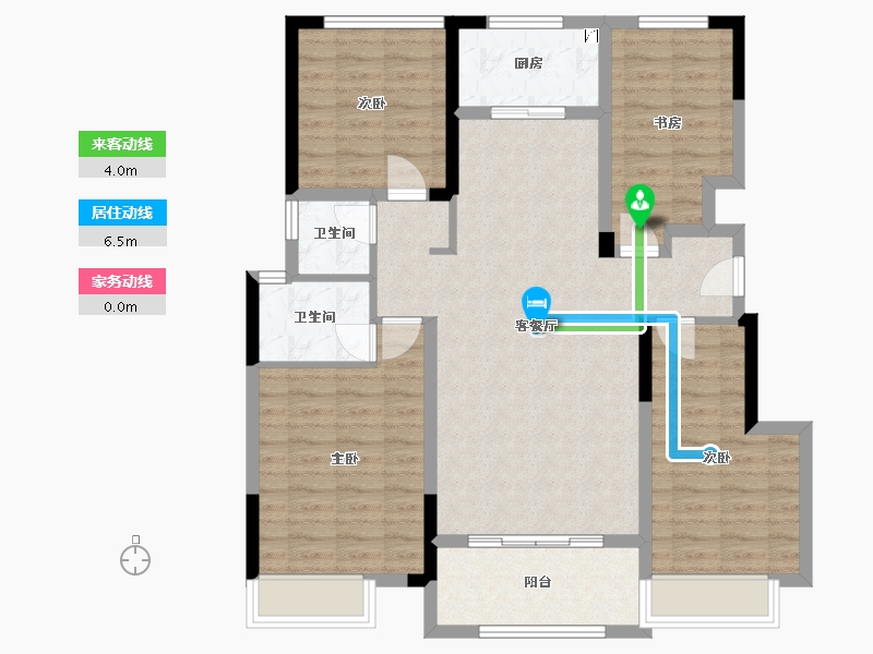 安徽省-滁州市-全椒金大地时代公馆-104.30-户型库-动静线