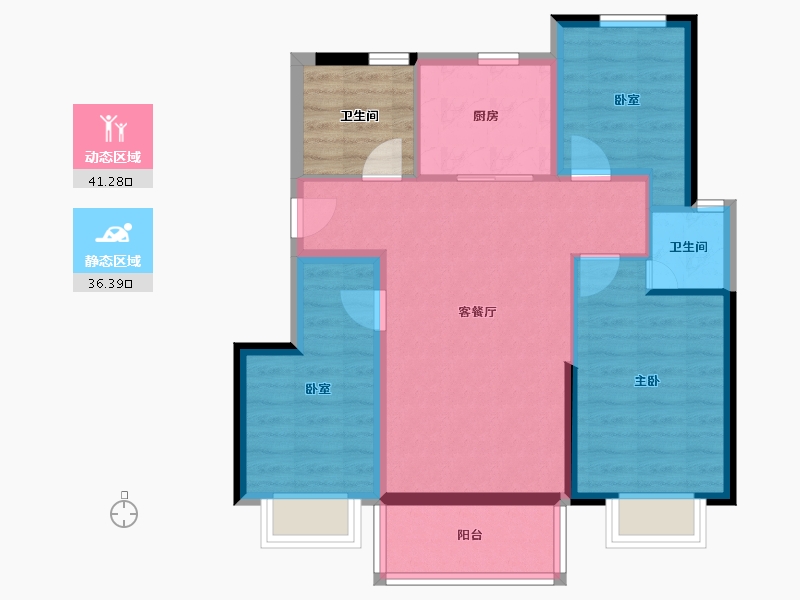 江苏省-盐城市-保利 紫荆公馆-130.00-户型库-动静分区