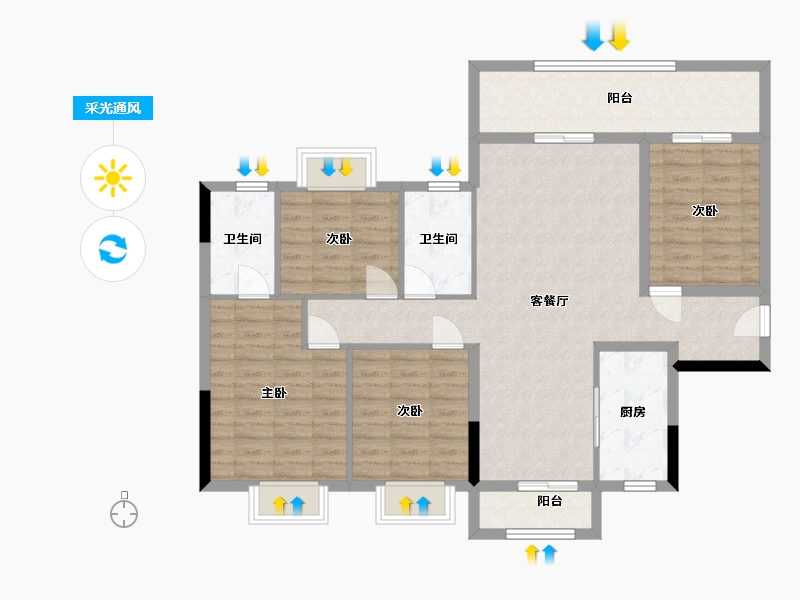 广西壮族自治区-桂林市-桂林融创文旅城-98.00-户型库-采光通风