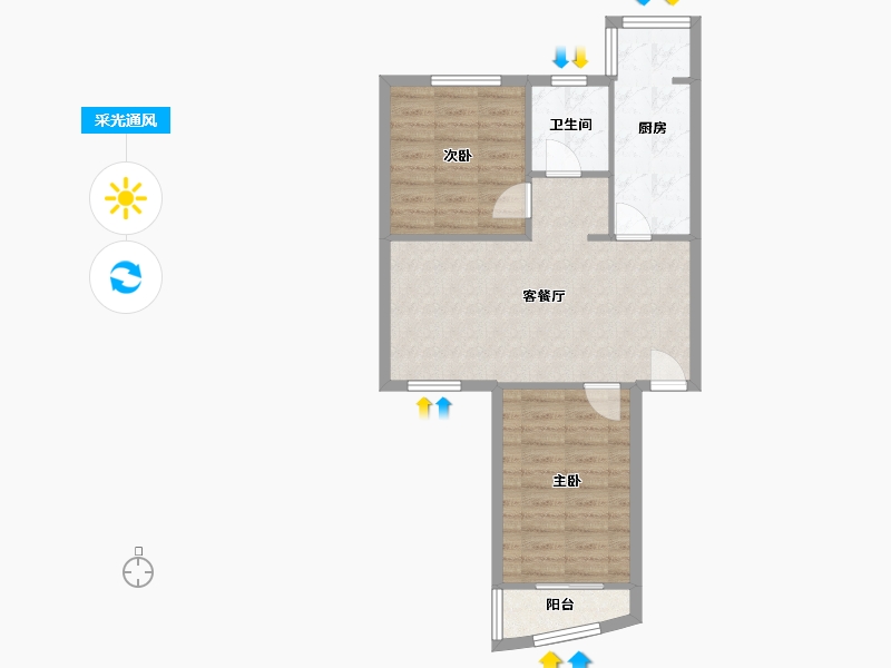 四川省-成都市-新莲新苑-58.40-户型库-采光通风