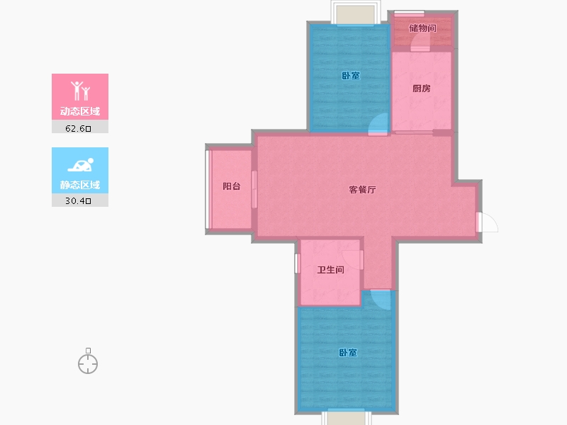 上海-上海市-瑞虹新城天悦郡庭-85.00-户型库-动静分区