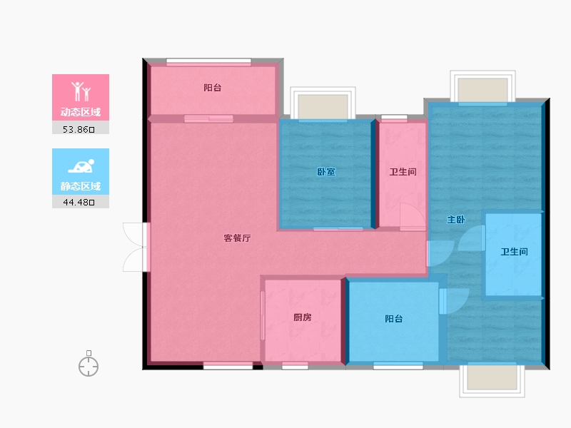 广东省-深圳市-临海揽山-108.00-户型库-动静分区