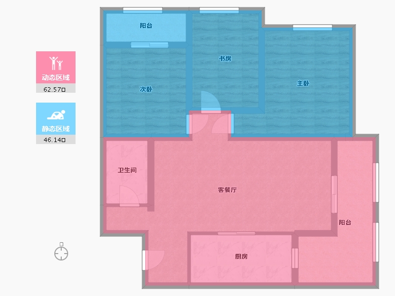 河南省-郑州市-贾岗社区-130.00-户型库-动静分区