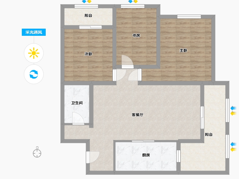 河南省-郑州市-贾岗社区-130.00-户型库-采光通风