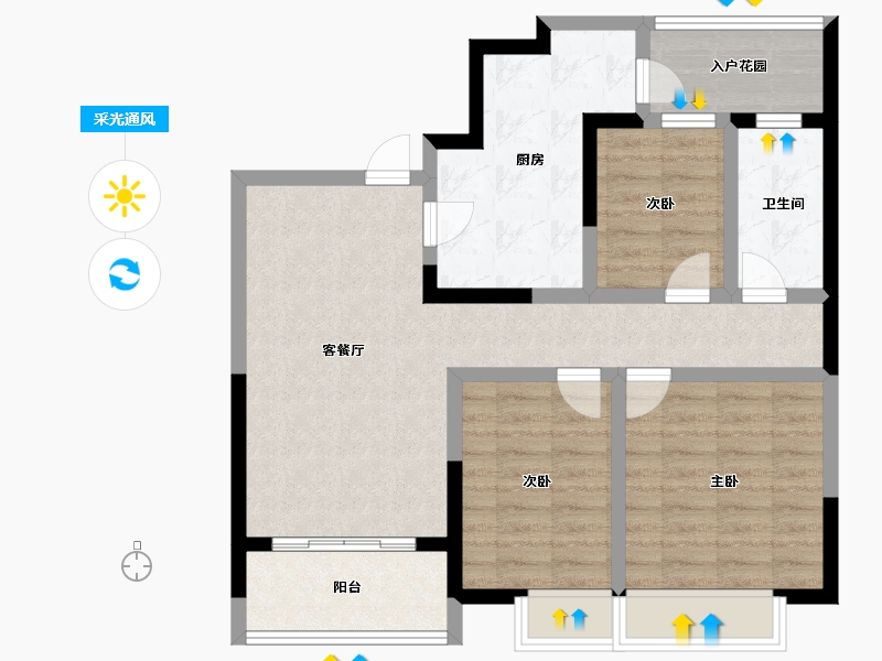 贵州省-贵阳市-开磷城-85.00-户型库-采光通风