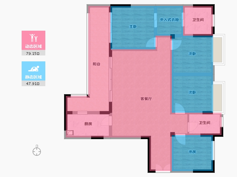 四川省-雅安市-蜀天君临-131.00-户型库-动静分区