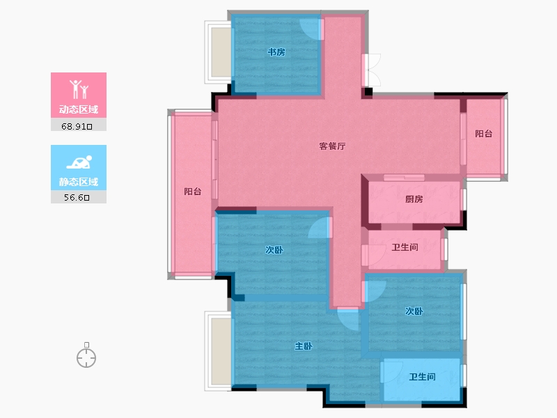 四川省-雅安市-蜀天君临-138.00-户型库-动静分区