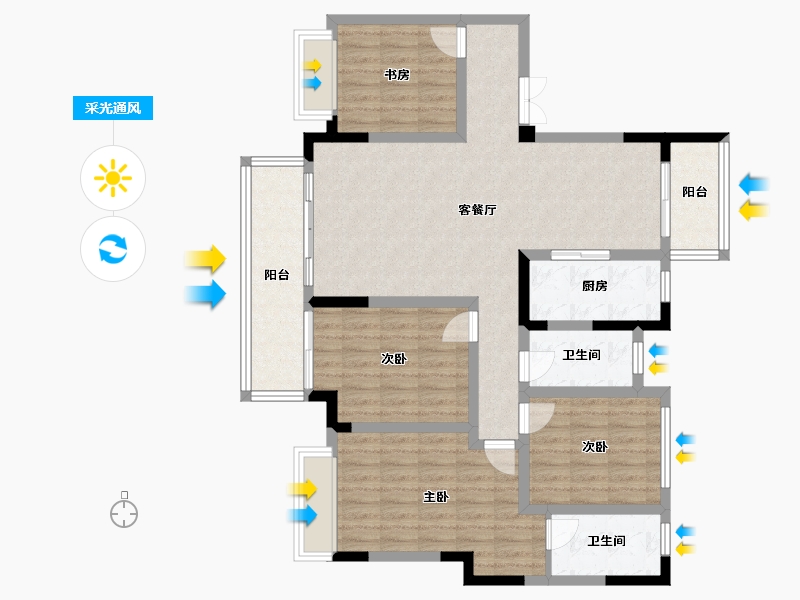 四川省-雅安市-蜀天君临-138.00-户型库-采光通风