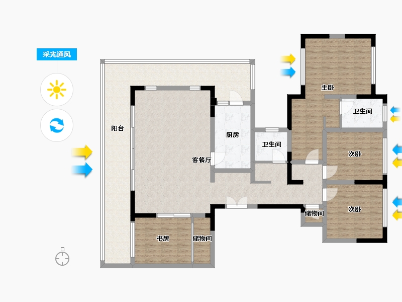 四川省-雅安市-蜀天君临-176.00-户型库-采光通风