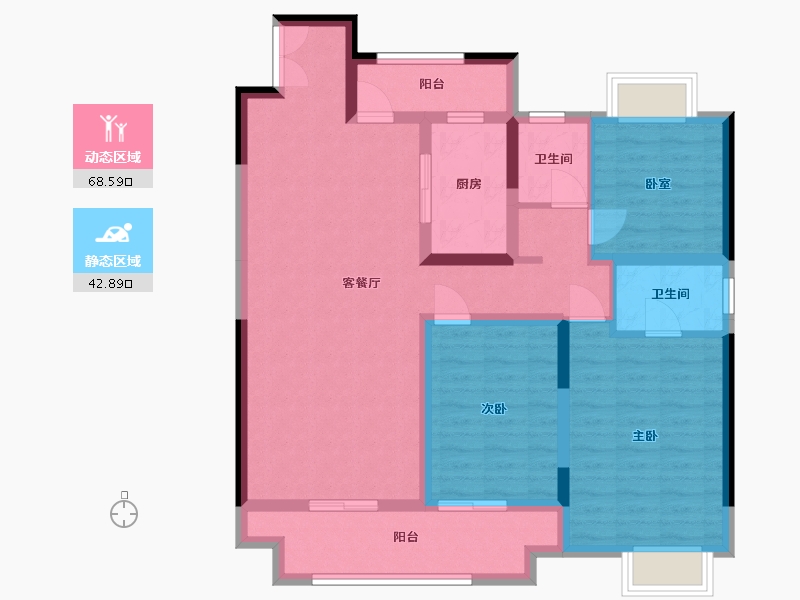 河南省-郑州市-万科翠湾中城-106.00-户型库-动静分区