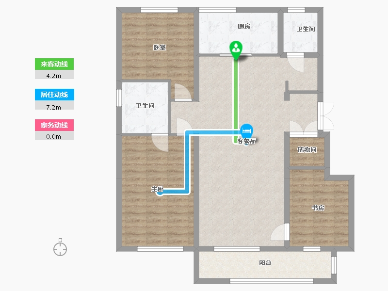 北京-北京市-城建万科城-89.00-户型库-动静线