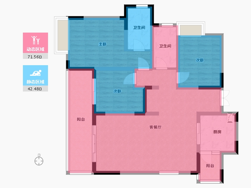 四川省-雅安市-蜀天君临-121.00-户型库-动静分区