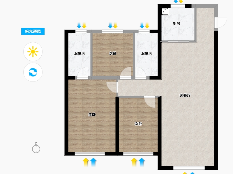 甘肃省-兰州市-中海寰宇天下-97.16-户型库-采光通风