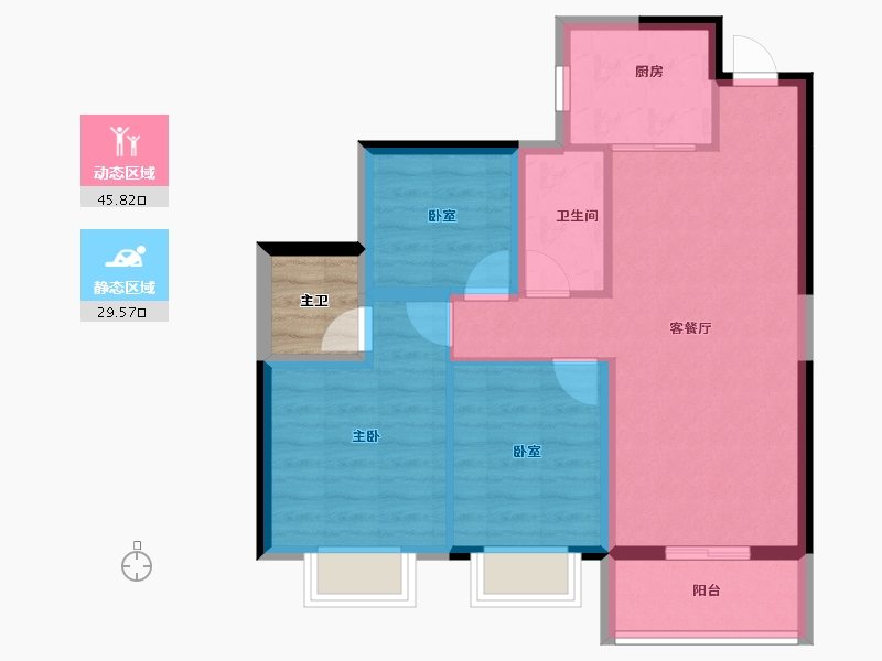 湖南省-湘潭市-绿地城际空间站-74.10-户型库-动静分区