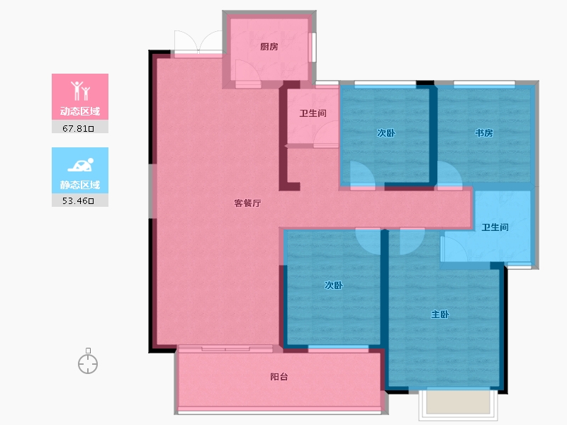 湖南省-长沙市-国欣向荣府-108.32-户型库-动静分区