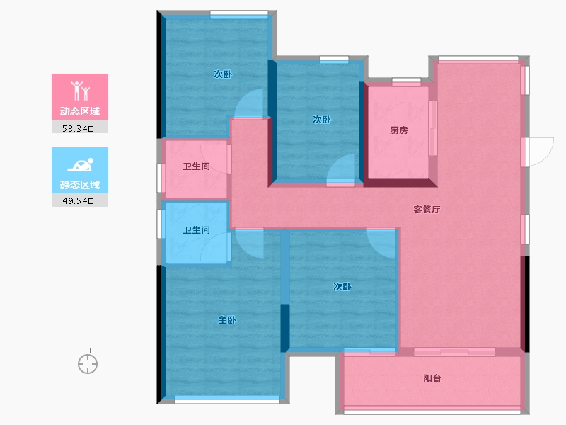 福建省-福州市-保利阅江台-92.00-户型库-动静分区