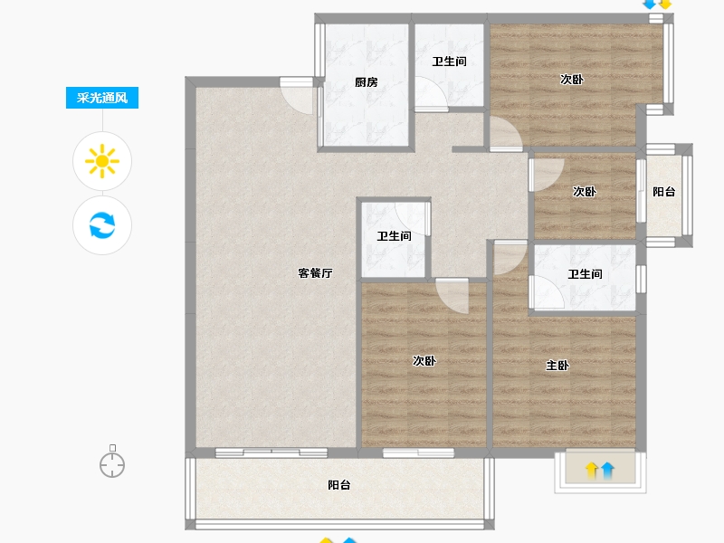 广西壮族自治区-桂林市-南溪公园学府-110.91-户型库-采光通风