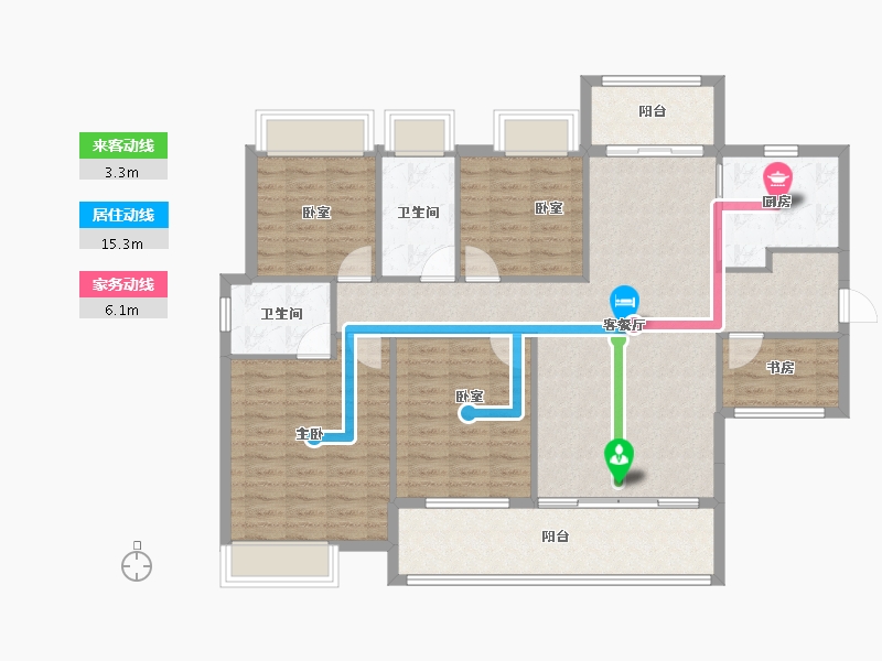 湖南省-永州市-步步高·道州新天地-121.40-户型库-动静线