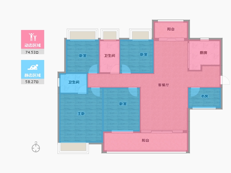 湖南省-永州市-步步高·道州新天地-121.40-户型库-动静分区