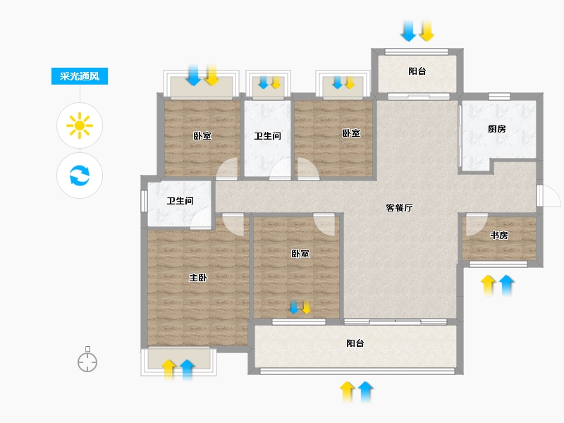 湖南省-永州市-步步高·道州新天地-121.40-户型库-采光通风