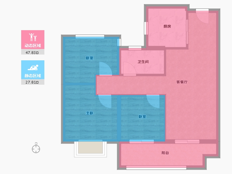 安徽省-合肥市-保利紫云-67.48-户型库-动静分区