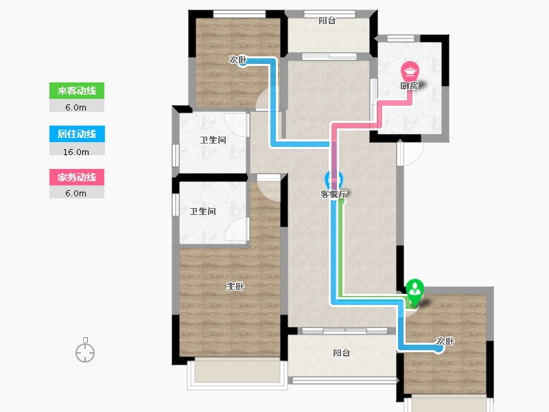 湖南省-长沙市-建发玖洲和玺-90.86-户型库-动静线