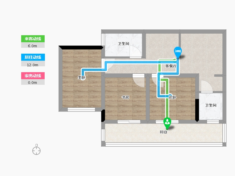 重庆-重庆市-禹洲雍锦府-102.64-户型库-动静线