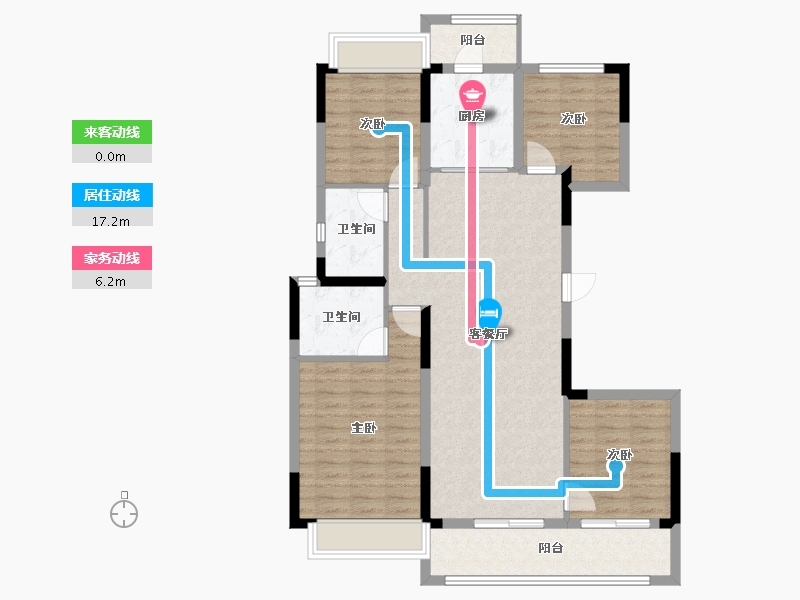 湖南省-长沙市-建发玖洲和玺-106.05-户型库-动静线