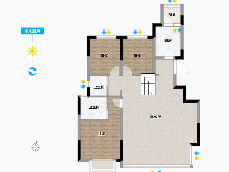 四川省-成都市-华润置地时代嘉玺-91.86-户型库-采光通风