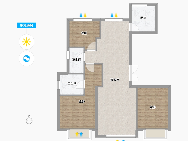 河北省-秦皇岛市-中冶德贤华府-77.92-户型库-采光通风