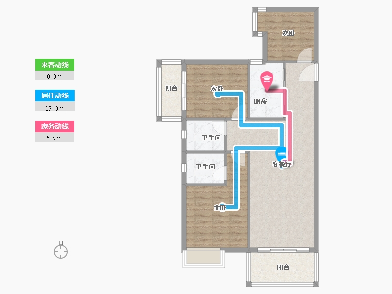 广西壮族自治区-桂林市-南溪公园学府-87.00-户型库-动静线