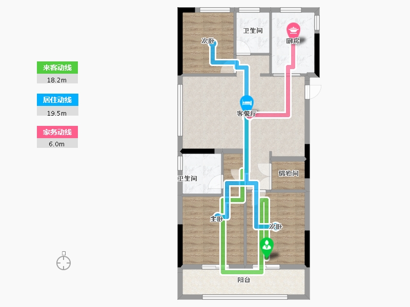 浙江省-湖州市-绿城晓园-89.60-户型库-动静线