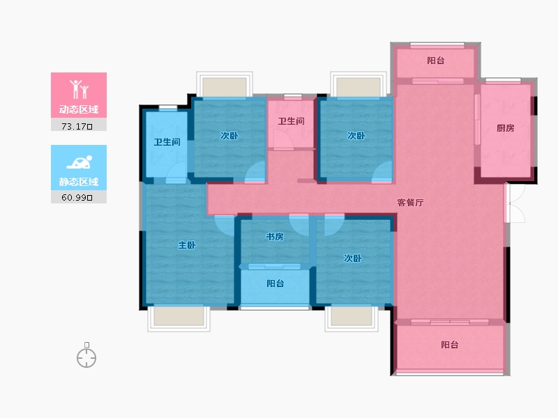 湖南省-长沙市-国欣向荣府-119.50-户型库-动静分区