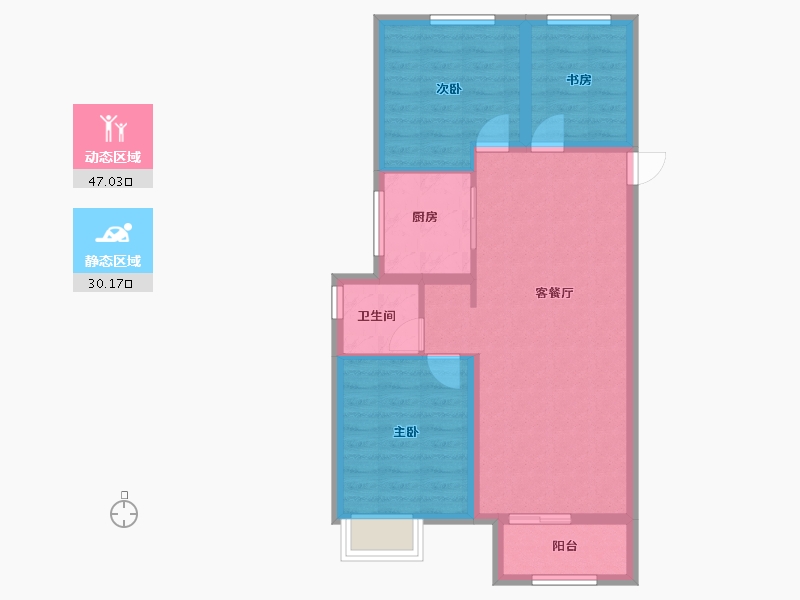 浙江省-舟山市-都会之光-69.00-户型库-动静分区